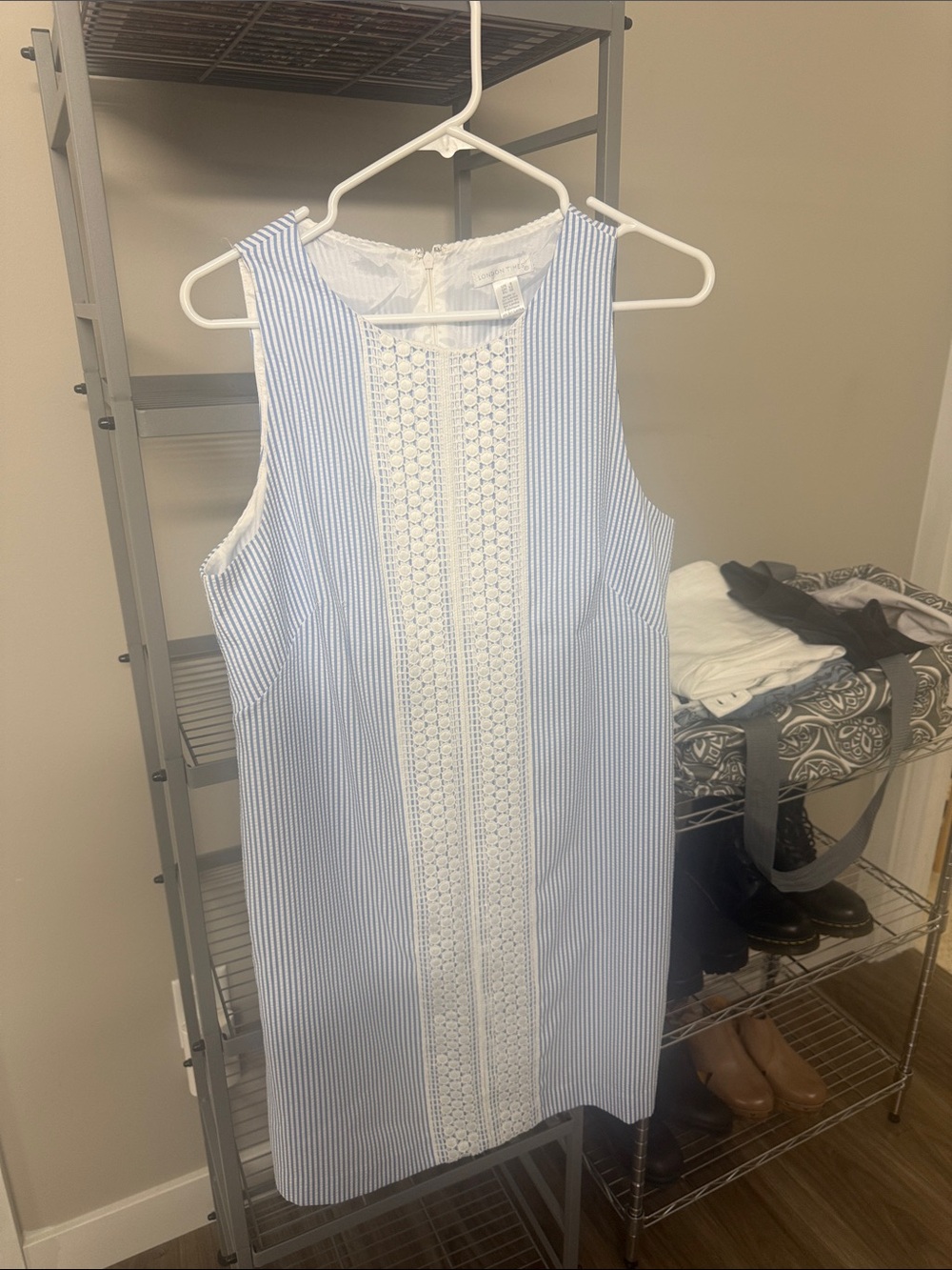 Blue and white summer dress